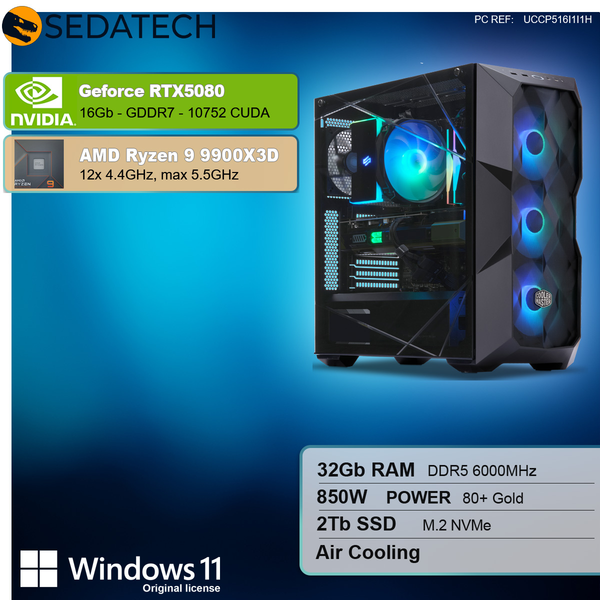 Gaming PC, AMD Ryzen 9 9900X3D, Geforce RTX5080 Gaming PC, AMD Ryzen 9 9900X3D, Geforce RTX5080