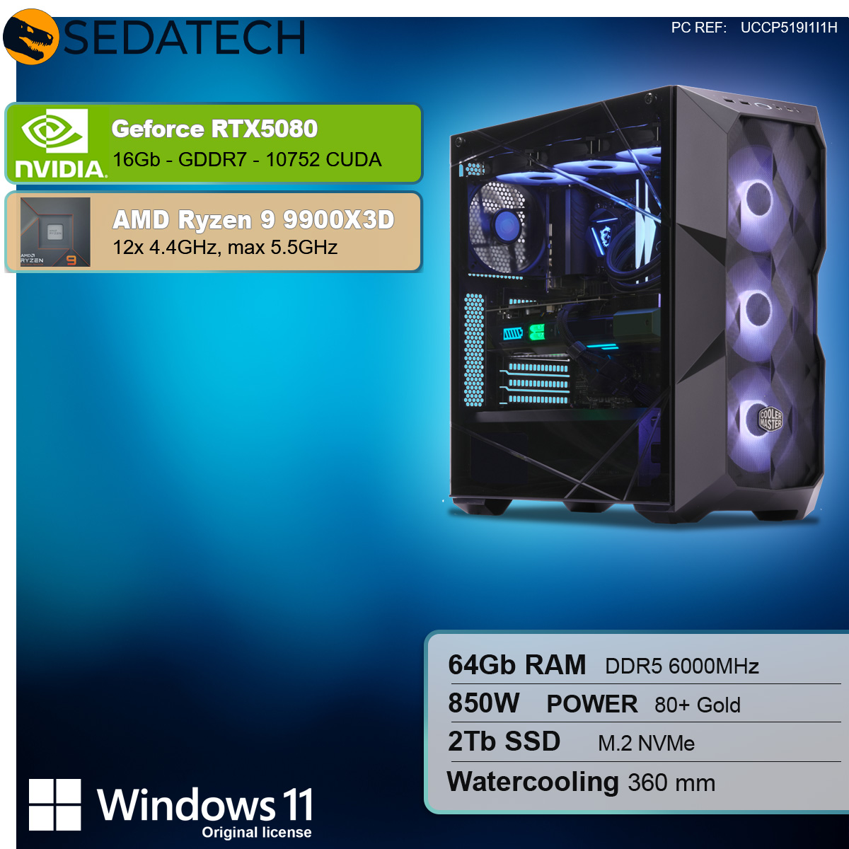 Gaming PC, AMD Ryzen 9 9900X3D, Geforce RTX5080 Gaming PC, AMD Ryzen 9 9900X3D, Geforce RTX5080